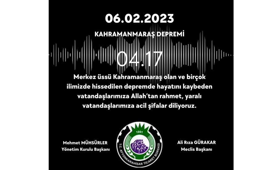 06.02.2023 Geçmiş Olsun Kahramanmaraş